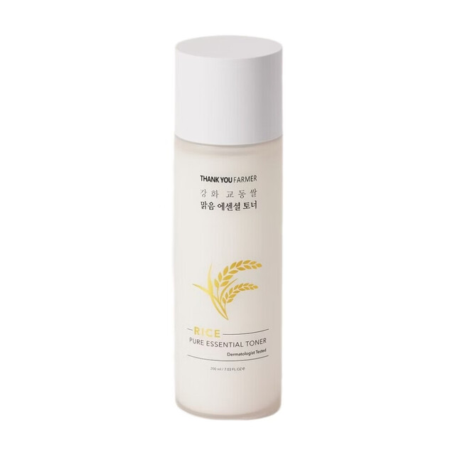 Thank You Farmer Rice Pure Essential Toner 200ml for Refreshing Hydration - Korean Skin Care Face Toner & Prep