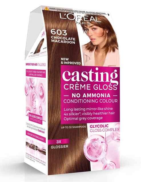 L'Oréal Paris Casting Crème Gloss Hair Colour - Chocolate Macaroon 603, Ammonia-Free Semi-Permanent Gloss Lasts 32 Washes