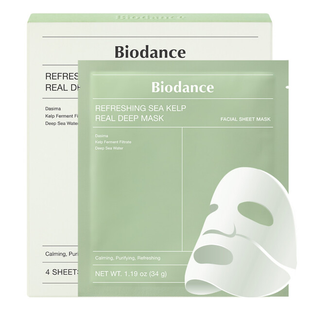 Biodance Face Care Refreshing Sea Kelp Deep Cleansing Mask - Real Hydration & Pore Purifying Treatment (4 Pack)
