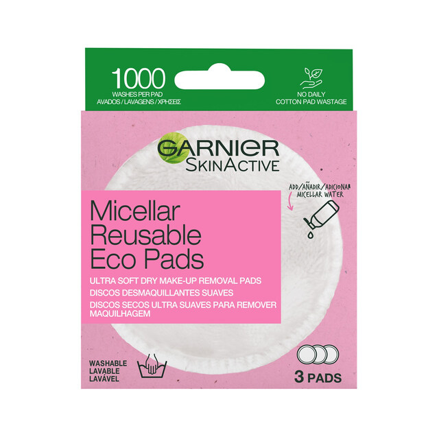 Garnier Makeup Tools: Ultra Soft Micellar Reusable Eco Pads for All Skin Types, Zero Waste & Washable Up To 1000 Times