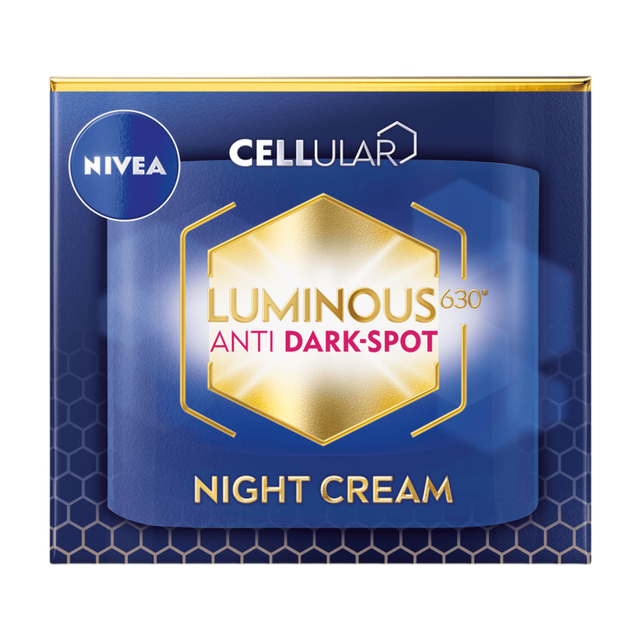 NIVEA Cellular Luminous630 Anti Dark-Spot Night Cream 50ml: Even Skin Tone Overnight Face Moisturizer for Radiant Glow