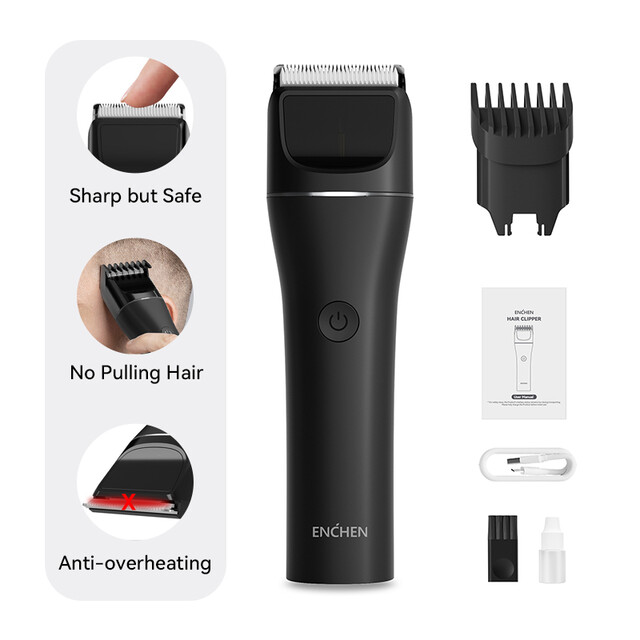 ENCHEN Hair Clipper for men: Professional Cordless Black Boost 2 Fast Type-C Charging Hair Trimmer for men Adult