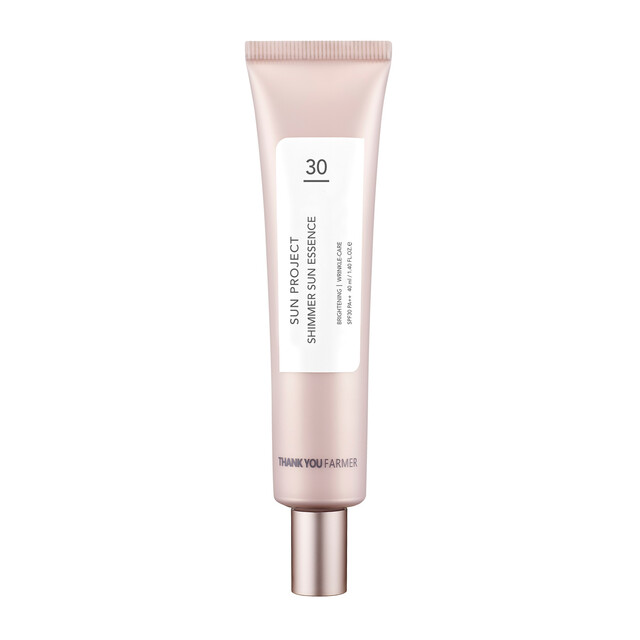 Thank You Farmer Sun Project Shimmer Sun Essence SPF30 PA++ | Tinted Sunscreen with Luminous Finish for Daily Protection 40ml