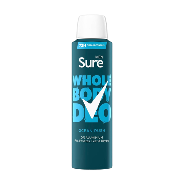 Sure Men Deodorant Spray and Antiperspirant Ocean Rush 150ml – Long-Lasting Fresh Whole Body Odor Protection and Confidence