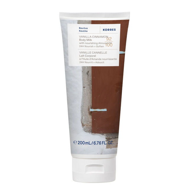 Korres Body Care Skin Care Vanilla Cinnamon Nourishing & Hydrating Body Milk for Soft Skin - 200ml Bottle
