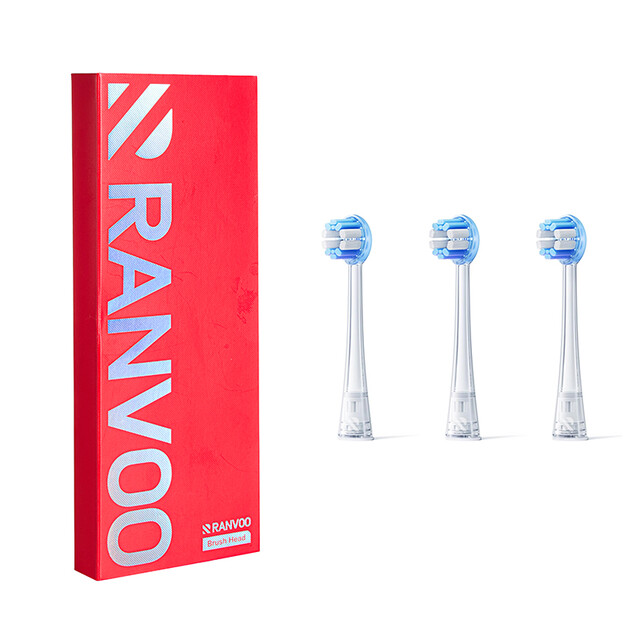 RANVOO AirJet II Original Replacement Head: Upgraded Jet Clean for MAX Plaque Removal, Conada Certified. 3-Pack for Adults.