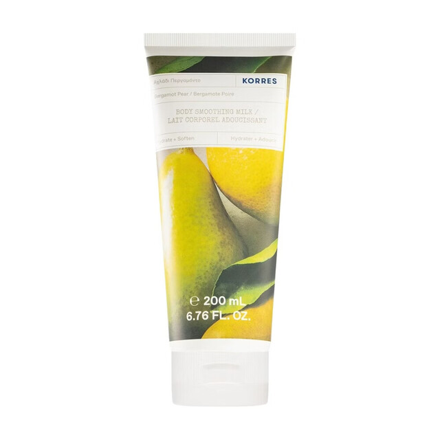 Korres Body Care Skin Care: Bergamot Pear Scented Hydrating Body Milk for Soft, Nourished Skin – 200ml Bottle