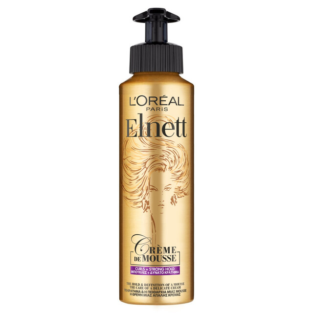 L'Oréal Paris Hair Styling: Elnett Crème de Mousse Curls, Strong Hold Mousse for Defined, Frizz-Free Curls, 200ml