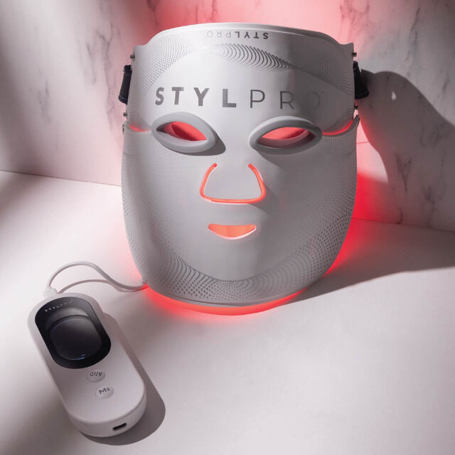 STYLPRO Facial LED Mask: 5-in-1 Wavelength Pro Face & Neck Mask, Multi-Light Therapy, 11 Modes, Rechargeable