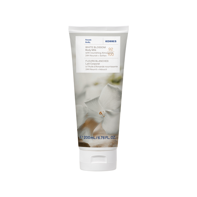 Korres White Blossom Body Milk 200ml | Hydrating Body Lotion for Soft, Smooth Skin with a Delicate Floral Scent