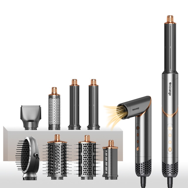 Uniorange M8 8-in-1 Multi-Styler Hair Dryer: 1400W, 200M Ions for 4X Faster Drying, Includes Complete Accessory Set