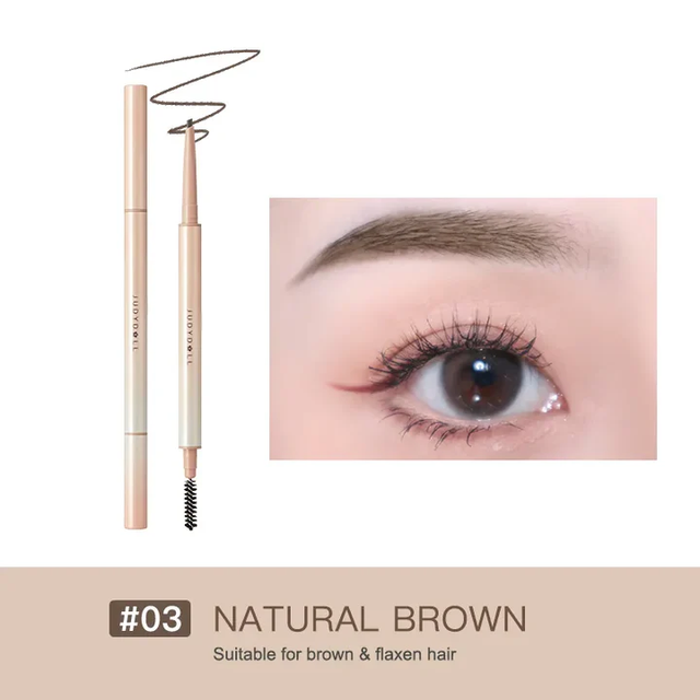 Judydoll Skinny Triangular-Shaped Eyebrow Pencil in 03 Natural Brown for Easy Application and Defined, Natural-Looking Brows