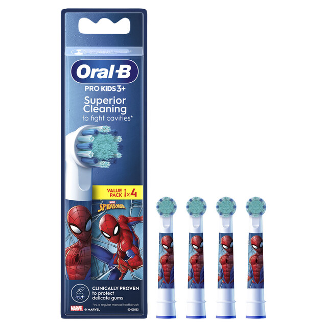 Oral B Oral-B Pro Kids Toothbrush Heads Featuring Spiderman - 4 Pack, Multi
