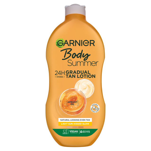 Garnier Sun Care Tanning Moisturiser Light 400ml – Gradual Body Lotion for Smooth, Radiant, and Natural-Looking Glow