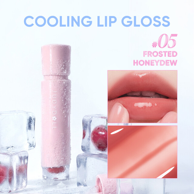 Judydoll Waterproof Lip Gloss 05 | Long-Lasting, Hydrating Lip Makeup with a High-Shine Finish in a Flattering Nude Pink Shade