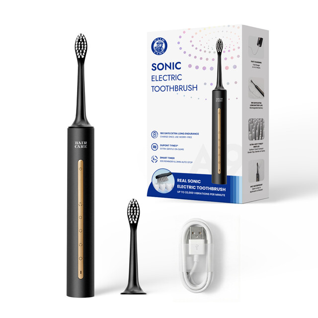 BAIR CARE Electric Toothbrush, Rechargeable Sonic Dental Care with 5 Modes & 3 Intensities, 180-Day Battery, Smart Timer, IPX7 Waterproof for Adults.