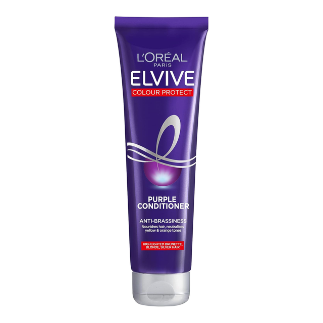 L'Oréal Paris Elvive Colour Protect Anti-Brassiness Purple Conditioner, 150ml for Blonde & Silver Hair