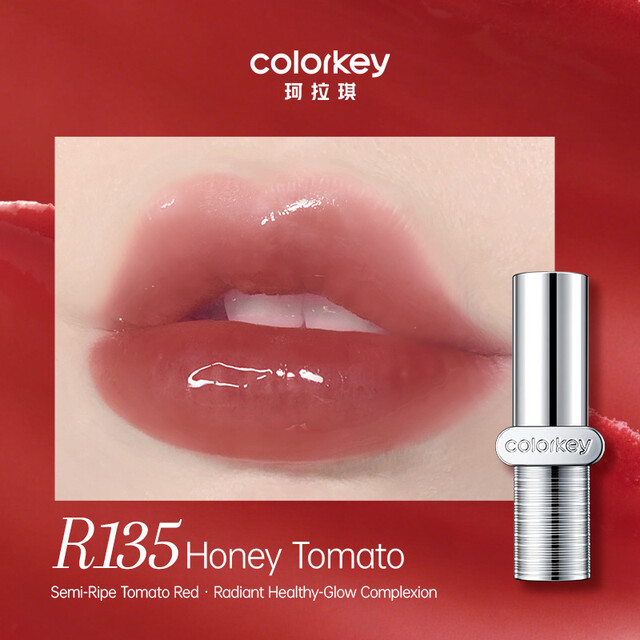 COLORKEY Luxury Hydrating Lipstick in R135 Honey Tomato: High-Shine Moisturizing Glossy Finish Lip Makeup