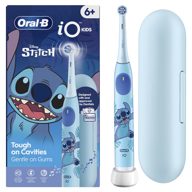 Oral-B iO2 Junior Stitch Edition Electric Toothbrush for Kids, Limited Disney Design, with Interactive Timer