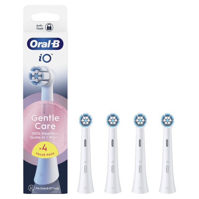 Oral-B iO Series Gentle Clean Replacement Toothbrush Heads, 4 Count, Compatible with iO Electric Toothbrushes
