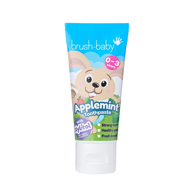 Brush-Baby Baby Toothbrush Toothpaste Applemint 0-36 Months 150g Gentle Natural Care for Healthy Early Dental Hygiene
