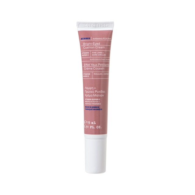 Korres Eye Care: Wild Rose Bright-Eyed Cushion Cream, 15ml | Hydrating & Illuminating Under-Eye Treatment