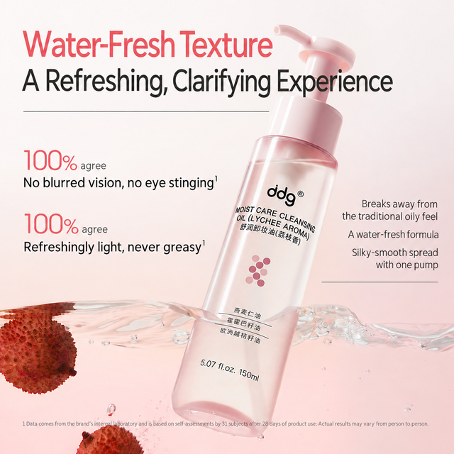 ddg Clarifying Lightweight Cleansing Oil - Litchi Scent, 100ml | Face Care Cleansing for a Refreshed Complexion
