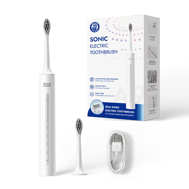 BAIR CARE Electric Toothbrush - Sonic Dental Care Appliance with 180-Day Battery, 5 Modes, 3 Intensities, IPX7 Waterproof for Adults