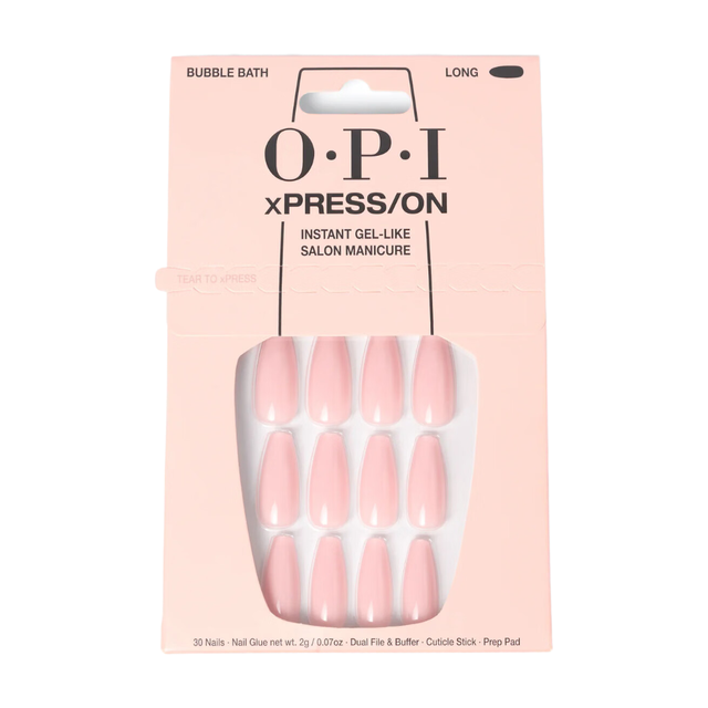 OPI Xpress & On Nail Art Starter Kit: 30 Pre-Designed False Nails in Classic Bubble Bath, Fast & Easy Application