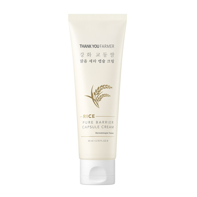 Thank You Farmer Moisturizing Face Cream - Rice Pure Barrier Capsule Cream 80ml for Hydrating & Nourishing Skin Care