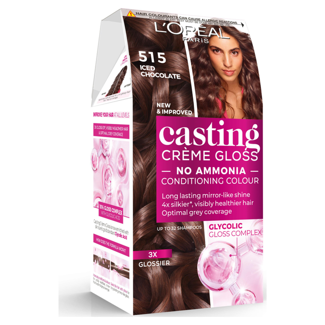 L'Oréal Paris Casting Crème Gloss Hair Colour: Iced Chocolate 515 Cool Brunette Brown Semi-Permanent Hair Dye