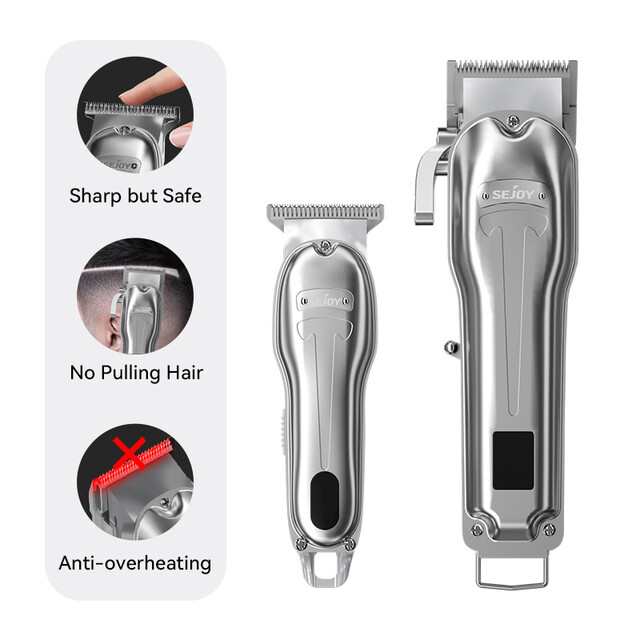ENCHEN x SEJOY Professional Hair Clipper & Trimmer Kit Tesla Set for men, Silver ABS Grooming Appliances with Precision Blades & Accessories