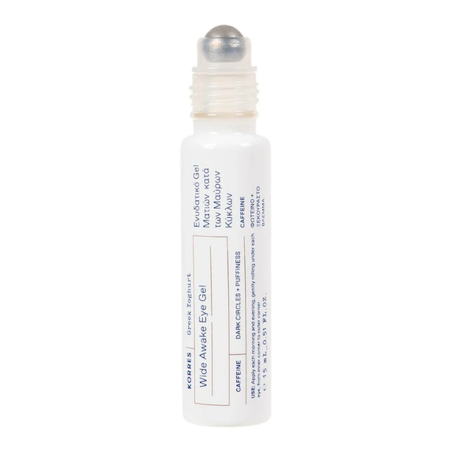 Korres Greek Yoghurt Wide Awake Cooling Eye Gel Roller 15ml | Nourishing & Depuffing Eye Care Treatment