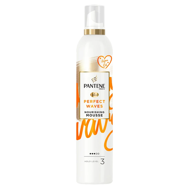 Pantene Mousse Perfect Waves for Natural-Looking Definition & Flexible Hold, Frizz Control Hair Styling Foam 200ml