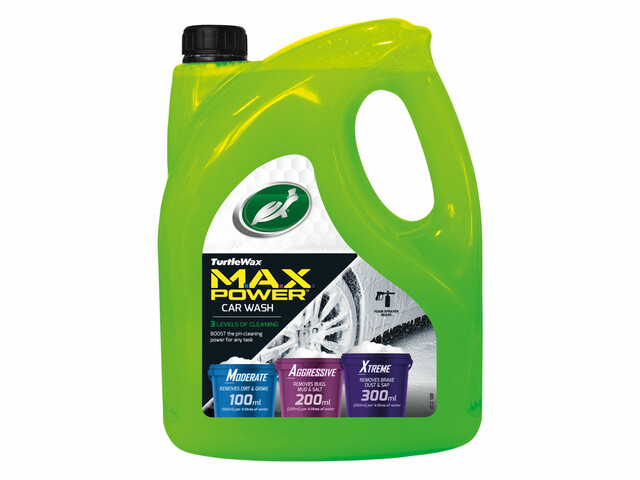 Turtle Wax M.A.X Power Car Wash Shampoo 4L | Ultra Concentrated Sudsing Formula for a Deep Clean & Long Lasting Shine