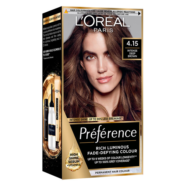 L'Oréal Paris Preference Permanent Hair Colour, Intense Deep Brown - Rich, Luminous & Fade-Defying Colour for Lasting Vibrancy