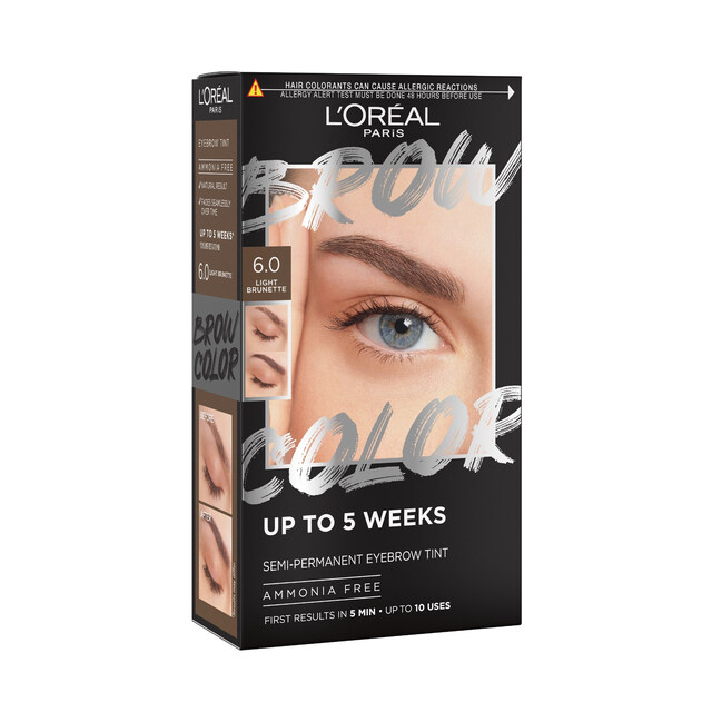L'Oréal Paris Brow Color Semi-Permanent Tint for Natural-Looking, Defined Brows in Shade 6.0 Light Brunette