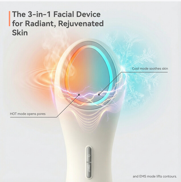 TOUCHBeauty EMS Hot & Cool Skin Revitalizer Facial Toning Device - Skin Tightening & Anti-Aging Beauty Appliance