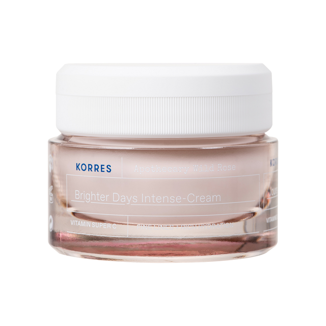 Korres Face Care Moisturizing Cream: Intense-C Brightening Day Cream with Wild Rose, 40ml. Brightens & Hydrates Skin.
