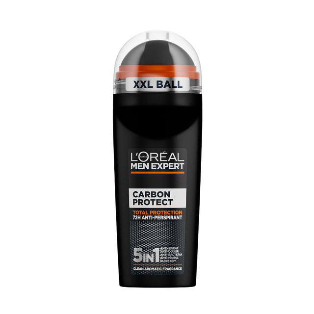 L'Oréal Men Expert Carbon Protect Roll On Deodorant for men - 24h Protection Against Odor & Wetness, 100ml