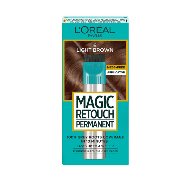 L'Oréal Paris Magic Retouch Instant Root Concealer Spray in Light Brown 6 for Quick & Easy Gray Root Coverage