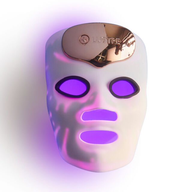 Lustre Renew Pro Facial LED Device: Wireless Silicone Face Mask with Red, Blue & Near-Infrared Light Therapy & App Control, White