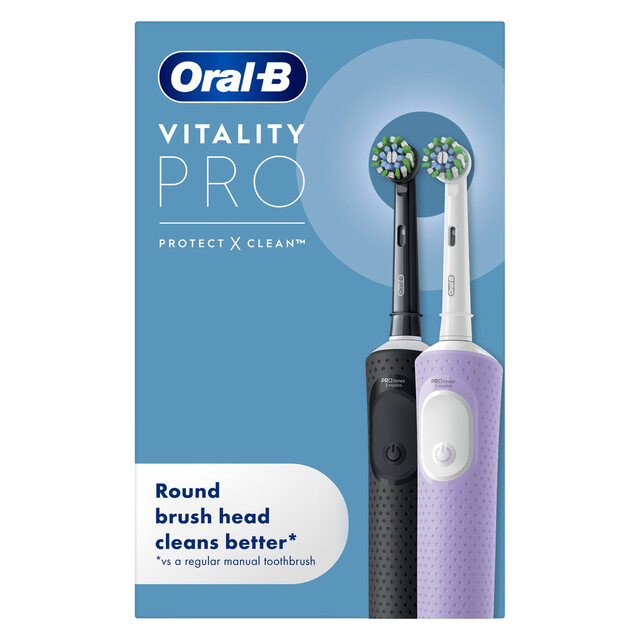 Oral B Oral-B Vitality Pro Electric Toothbrush Duo Pack Black/Lilac, Multi