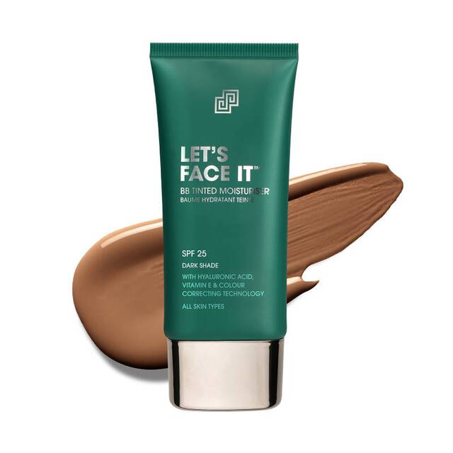 SHAKEUP COSMETICS Let's Face It BB Tinted Moisturiser in Dark - 50ml Hydrating, Natural Coverage & Skincare Makeup for men