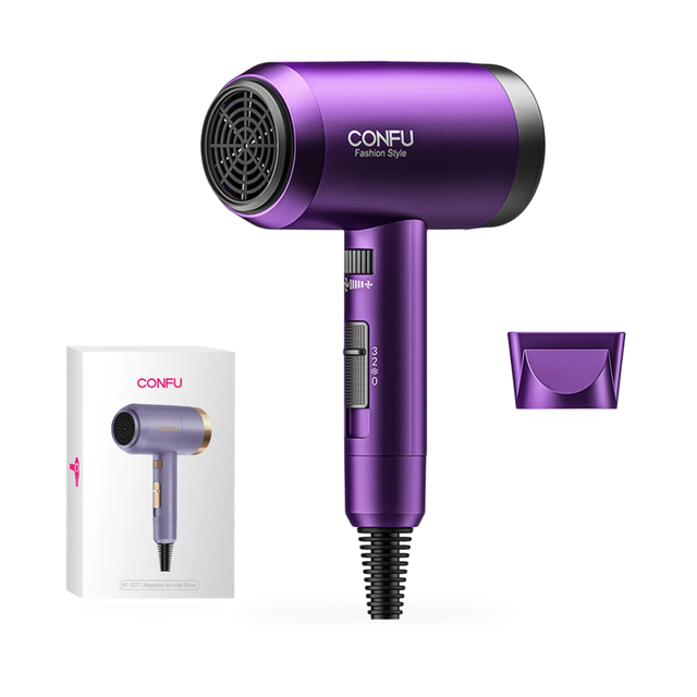 CONFU Hair Dryer 1800W High-Speed 20,000 RPM Motor with High Concentration Negative Ions for Fast Drying, Purple