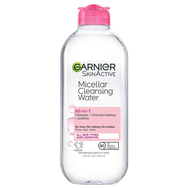 Garnier SkinActive Micellar Cleansing Water | Oil-Free Facial Cleanser & Makeup Remover for All Skin Types, 400ml