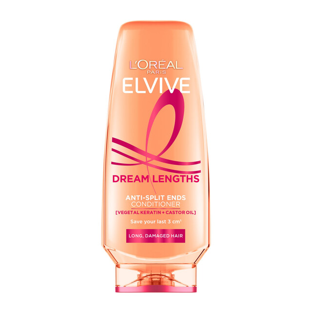 L'Oréal Paris Hair Care Dream Lengths Anti-Split Ends Conditioner with Vegetal Keratin & Castor Oil for Long Hair, 500ml