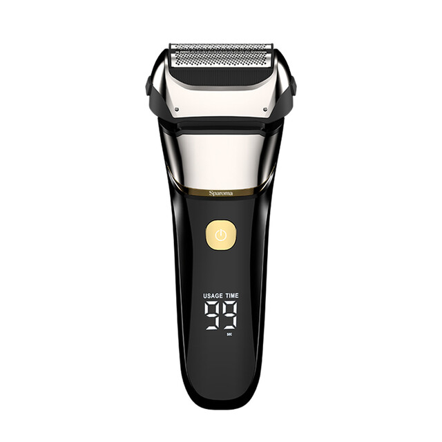 Sparoma Men's Electric Shaver FK-608 – Dual Floating Blades, Smart Motor, Digital Display, Wet & Dry Use, Type-C Rechargeable, IPX6 Waterproof