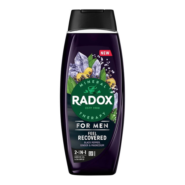Radox Mineral Therapy 2-in-1 Shower Gel & Shampoo, Feel Recovered Scent for men & Women, 450ml Bottle