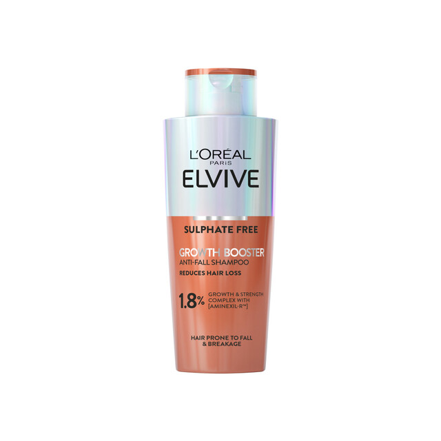 L'Oréal Paris Elvive Growth Booster Shampoo 200ml | For Longer-Looking Hair | Visibly Reduces Hair Loss in 4 Weeks